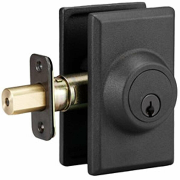 Delaney Designer Single Cylinder Deadbolt With Square Backplate 631009S